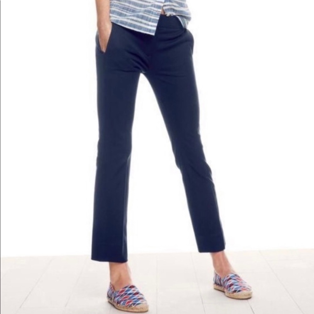 J. Crew Skimmer Pant in Navy Blue Stretch size 0